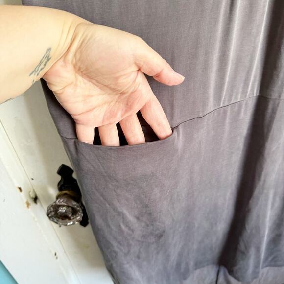 Anthropologie Dolan Left Coast Collection Gray Shift Dress V-Neck Pockets XS - Picture 5 of 11